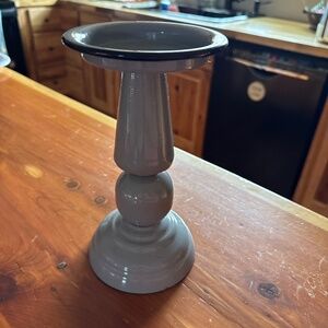 Farm house metal pillar candle holder